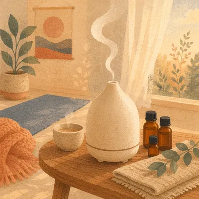 Cozy Aromatherapy Diffuser in Morning Light