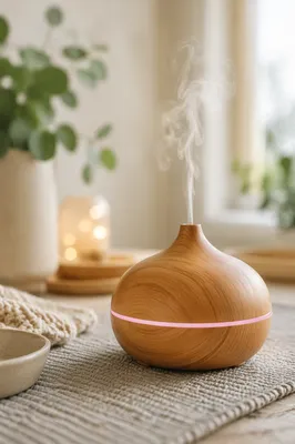 Cozy Wood Aromatherapy Diffuser With Soft Mist