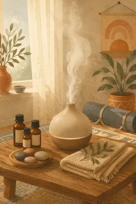 Cozy Aromatherapy Diffuser in Morning Light