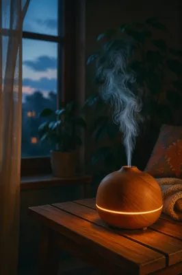 Cozy Aromatherapy Diffuser Mist at Dusk