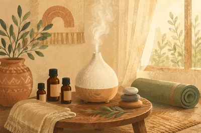Cozy Aromatherapy Diffuser in Morning Light