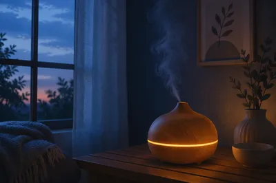 Cozy Aromatherapy Diffuser Mist at Dusk