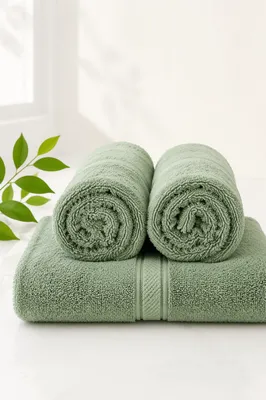 Moss Green Bamboo Spa Towel Set