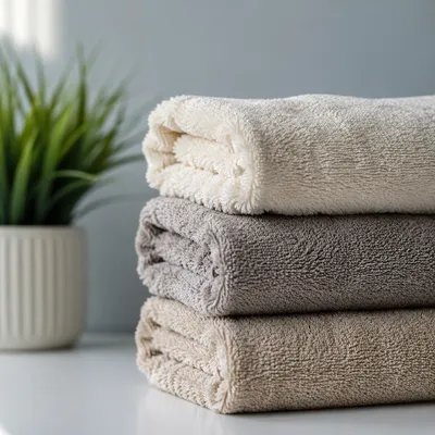 Folded Bamboo Towels for Calm Spa Wellness