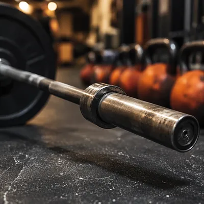 Gritty Barbell on Crossfit Gym Floor