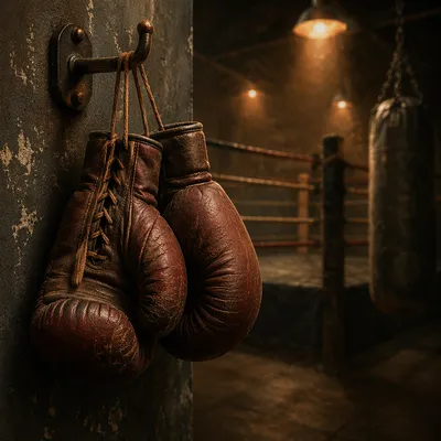 Gritty Boxing Gloves in Training Gym