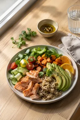 Colorful Balanced Wellness Meal on Plate