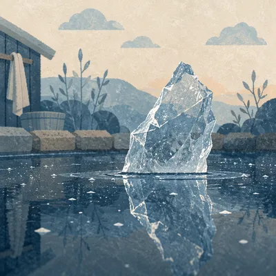 Outdoor Cold Plunge Ice Shard Reflection