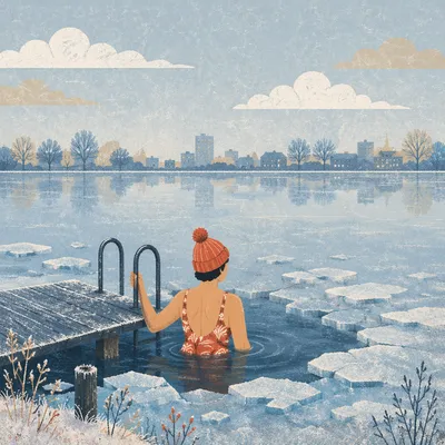 Outdoor Cold Plunge on Frozen Lake