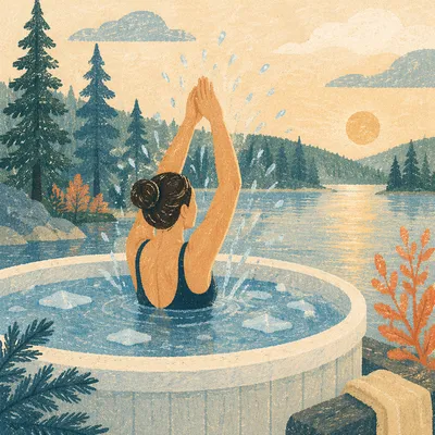 Outdoor Cold Plunge by Forest Lake