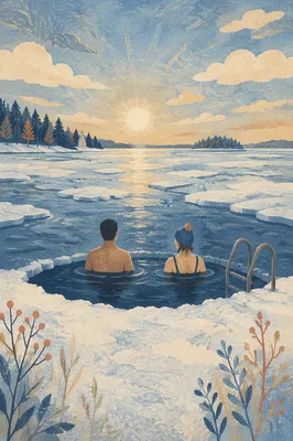 Outdoor Cold Plunge on Frozen Lake