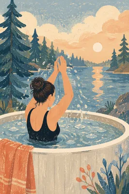 Outdoor Cold Plunge by Forest Lake