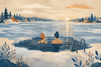 Outdoor Winter Cold Plunge on Frozen Lake