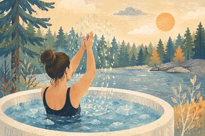 Outdoor Cold Plunge by Forest Lake