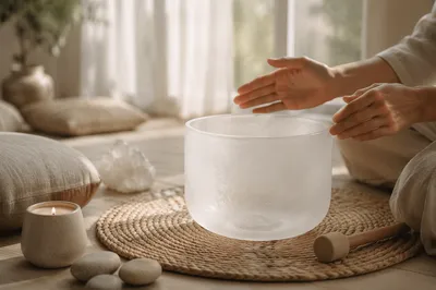 Crystal Singing Bowl Meditation in Sunlit Studio