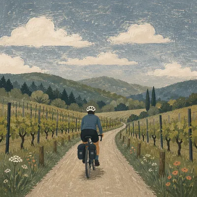 Countryside Cyclist on Vineyard Farm Road