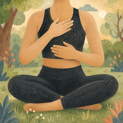 Calm Deep Breathing in Green Park