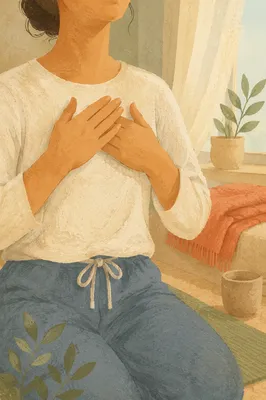 Calm Deep Breathing with Hands on Chest