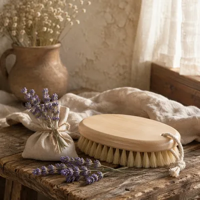 Natural Bristle Dry Brush Wellness Ritual