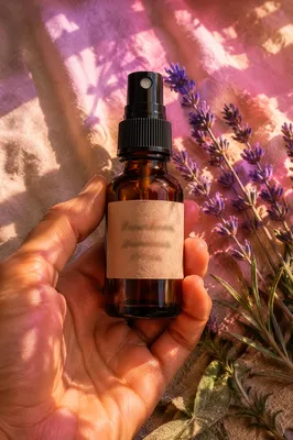 Lavender Aromatherapy Bottle in Gentle Hand
