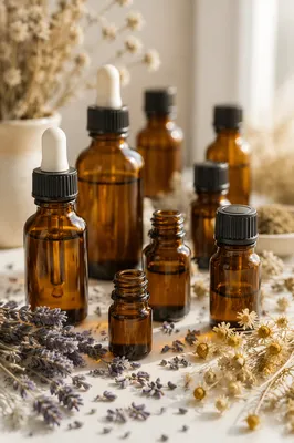Amber Essential Oils with Lavender Herbs