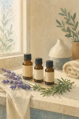 Amber Essential Oil Bottles with Lavender