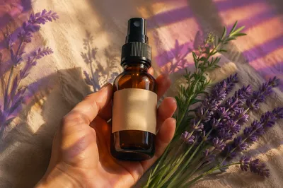 Lavender Aromatherapy Bottle in Gentle Window Light
