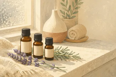 Amber Essential Oil Bottles with Lavender