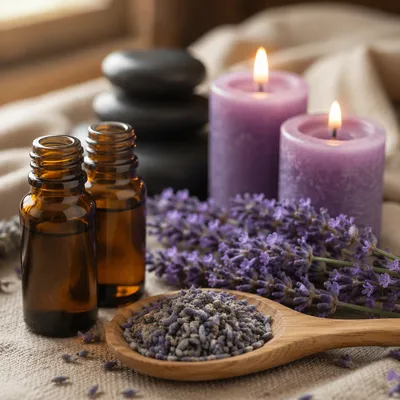 Lavender Essential Oil Spa Still Life