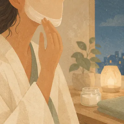 Evening Face Mask Self Care Scene