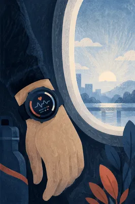 Fitness Smartwatch During Calm Dawn Workout