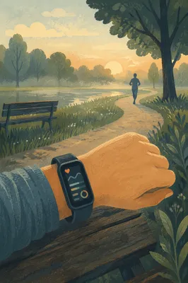 Morning Park Fitness Tracker on Wrist