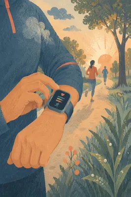 Morning Run Fitness Tracker on Wrist