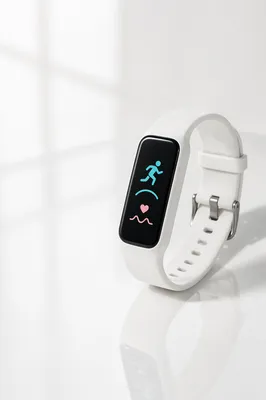 Minimal White Fitness Tracker on Wrist Theme