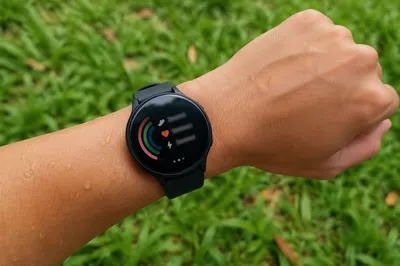 Fitness Smartwatch on Wrist After Exercise