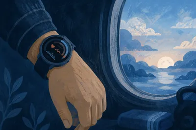 Morning Fitness Smartwatch During Workout Pause