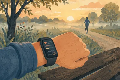 Smartwatch Fitness Tracker at Sunrise Run