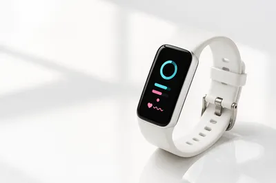 Minimal White Fitness Tracker on Wrist Style