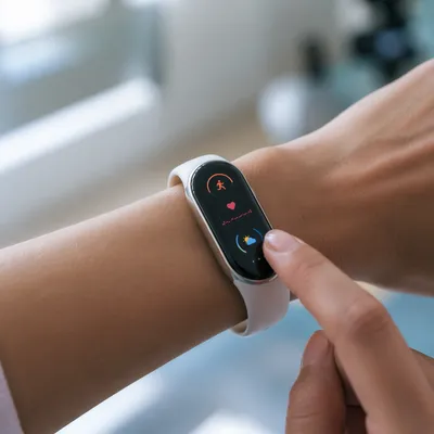 Fitness Tracker Smartwatch During Wellness Routine
