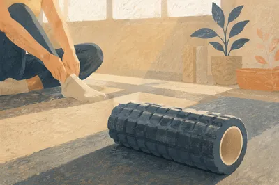Foam Roller Recovery in Morning Gym