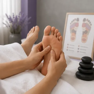 Reflexology Foot Massage With Spa Stones