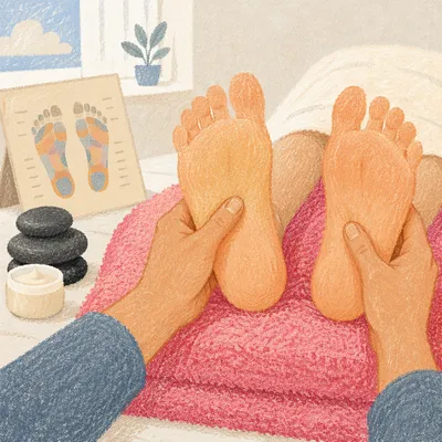 Relaxing Foot Reflexology Massage with Spa Stones