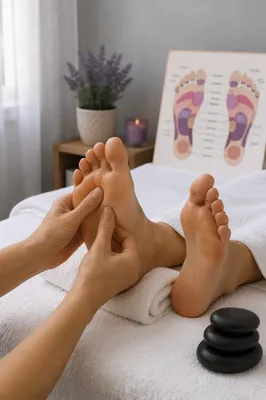 Foot Reflexology Spa Treatment with Massage Stones