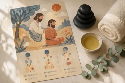 Foot Reflexology Chart with Massage Stones