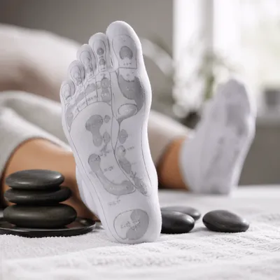 Foot Reflexology Sock With Massage Stones