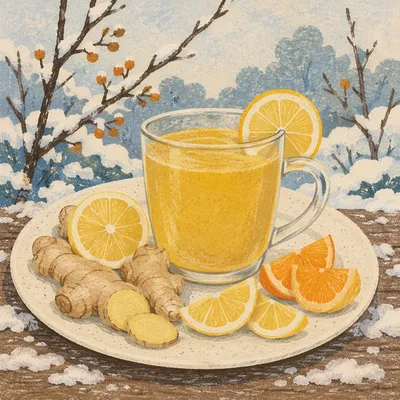 Turmeric Ginger Lemon Wellness Tonic Outdoors