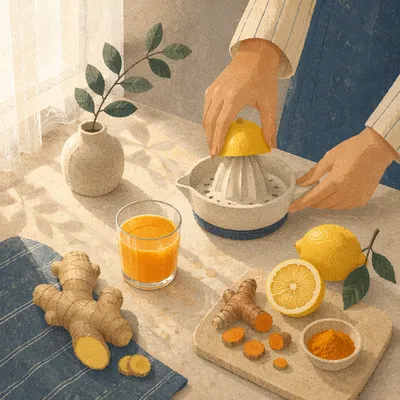 Fresh Turmeric Ginger Lemon Wellness Shot