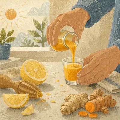 Fresh Turmeric Ginger Lemon Wellness Shot