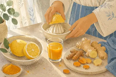 Fresh Turmeric Ginger Lemon Wellness Shot