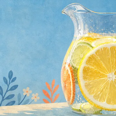 Citrus Infused Water Pitcher Wellness Still Life